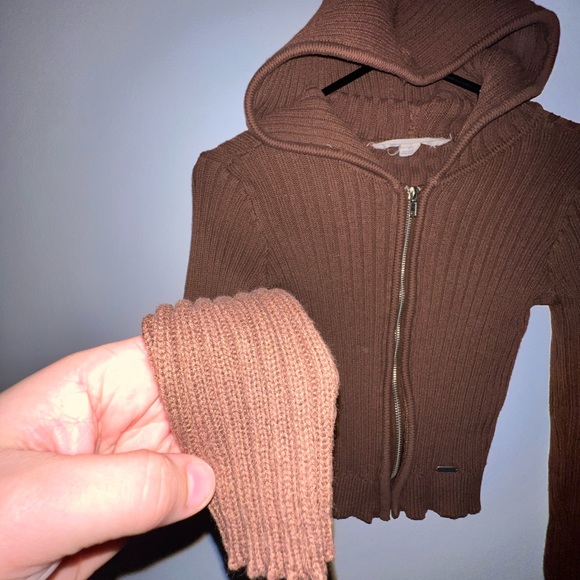 AÉROPOSTALE CROPPED BROWN VEST SIZE S - Picture 4 of 5